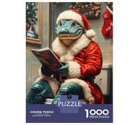 Jigsaw Puzzle 1000 Gator Santa on The Toilet Adult Jigsaw Puzzle Brain Teaser Game Precision Cutting Unique Gifts for Birthday And Christmas 38x26cm/1000pcs