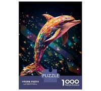 Jigsaw Puzzle 1000 Geometric Dolphin Jigsaw for Adults Family Game Analysis And Logic Unique Gifts for Birthday And Christmas 52x38cm/1000pcs