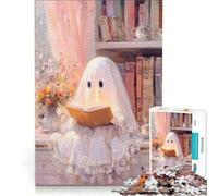 Jigsaw Puzzle 1000 Ghost Reading A Book by Window, Relaxing Games, Interesting Stress Reduction, Gifts for Friends And Family 38x52cm