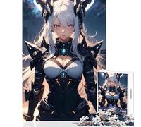 Jigsaw Puzzle 1000 Girl in Cyber Armor Toy Wall Decor Great Gift for Games Educational Game with Fully Interlocking Randomly Shaped Pieces Size 38x26cm