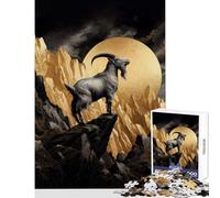 Jigsaw Puzzle 1000 Gold X Mountain Goat Toy Wall Decor Great Gift for Games Educational Game with Fully Interlocking Randomly Shaped Pieces Size 50x75cm