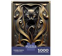 Jigsaw Puzzle 1000 Golden Ethereal Queen Cat Jigsaw for Adults Family Game Analysis And Logic Unique Gifts for Birthday And Christmas 52x38cm/1000pcs