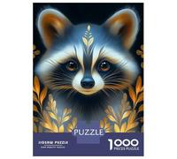 Jigsaw Puzzle 1000 Golden Raccoon Portrait Jigsaw for Adults Family Game Analysis And Logic Unique Gifts for Birthday And Christmas 38x26cm/1000pcs