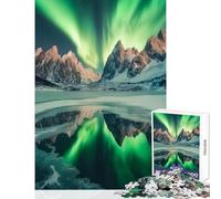Jigsaw Puzzle 1000 Green Aurora Borealis Reflection Jigsaw Puzzles for Adults For Family Fun Difficult And Challenge Learning Educational Toys (50x75cm)