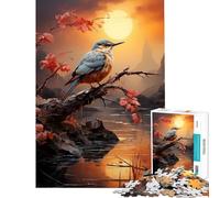 Jigsaw Puzzle 1000 Kingfisher with Sun Addictive Toys to Cultivate Patience Relaxing Games Learning Educational Secret Santa Gifts (Size 38x26cm)