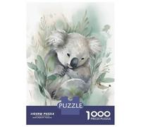 Jigsaw Puzzle 1000 Koala Watercolor Painting Jigsaw for Adults Family Game Analysis And Logic Unique Gifts for Birthday And Christmas 52x38cm/1000pcs