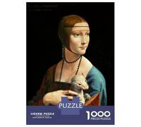 Jigsaw Puzzle 1000 Lady with An Ermine Jigsaw for Adults Family Game Analysis And Logic Unique Gifts for Birthday And Christmas 52x38cm/1000pcs