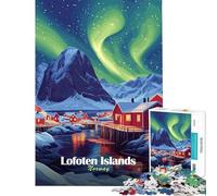 Jigsaw Puzzle 1000 Lofoten Islands Aurora Borealis Educational Games for Educational Game Challenge Toy Great Gifts And Toys Staycation Kill Time (Size 38x52cm)