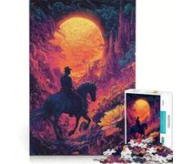 Jigsaw Puzzle 1000 Lone Rider Surreal Landscape Toy Wall Decor Difficult Challenge Unique Gifts for Birthday And Christmas 38x26cm