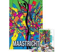 Jigsaw Puzzle 1000 Maastricht Netherlands Pop Art City Map Addictive Toys to Cultivate Patience Practical Game Pattern Assembly Great Gifts And Toys (size 38x52cm)