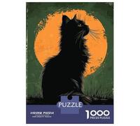 Jigsaw Puzzle 1000 Maine Coon Silhouette Teenager Puzzles Brain Teaser Game Presents for Women Unique Gifts for Birthday And Christmas 70x50cm/1000pcs