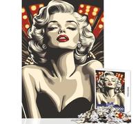 Jigsaw Puzzle 1000 Marilyn Monroe Pop Art Anti-Stress Toys Gift For Birthdays Educational Game with Fully Interlocking Randomly Shaped Pieces Size 38x26cm