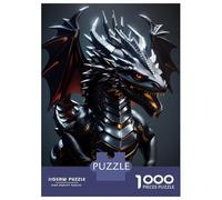 Jigsaw Puzzle 1000 Metallic Silver Dragon Jigsaw for Adults Family Game Analysis And Logic Unique Gifts for Birthday And Christmas 38x26cm/1000pcs