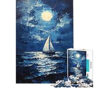 Jigsaw Puzzle 1000 Moonlit Sail Addictive Toys to Cultivate Patience Practical Game Pattern Assembly Great Gifts And Toys (size 38x26cm)