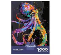 Jigsaw Puzzle 1000 Octopus Animal Painting Adult Jigsaw Puzzle Brain Teaser Game Precision Cutting Unique Gifts for Birthday And Christmas 38x26cm/1000pcs