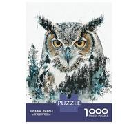 Jigsaw Puzzle 1000 Oil Paint Owl Portrait Adult Jigsaw Puzzle Brain Teaser Game Precision Cutting Unique Gifts for Birthday And Christmas 52x38cm/1000pcs