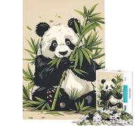 Jigsaw Puzzle 1000 Panda Bamboo Animal Brain Intelligence Challenge Addictive Toys Relaxing Games Perfect Decoration Secret Santa Gifts (Size 38x26cm)