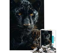 Jigsaw Puzzle 1000 Panther Animal Family Brain Intelligence Challenge Addictive Toys Relaxing Games Perfect Decoration Secret Santa Gifts (Size 75x50cm)