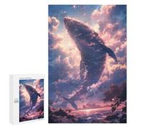 Jigsaw Puzzle 1000 PCS Anime Flying Whale Jigsaws for Adults Toy Wall Decor Pattern Assembly Deal As Gifts for The Whole Family 1000 PCS