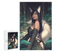 Jigsaw Puzzle 1000 PCS Anime Fox Girl Forest Artwork Adult Jigsaw Puzzles Enhance Memory Parent-child Interaction Brainteaser Family Games 1000 PCS