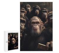 Jigsaw Puzzle 1000 PCS Apes Taking A Selfie Adult Puzzles Toy Wall Decor Birthday Present Deal As Gifts for The Whole Family 1000 PCS