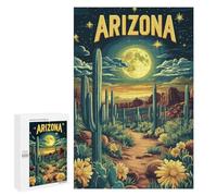 Jigsaw Puzzle 1000 PCS Arizona Desert Landscape with Cacti Puzzles for Teenagerss Stress Reliever Educational Challenge Unique Birthday And Gifts 1000 PCS