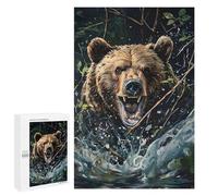 Jigsaw Puzzle 1000 PCS Bear Smashing through The Undergrowth Branches Adult Puzzles Toy Wall Decor Birthday Present Deal As Gifts for The Whole Family 1000 PCS