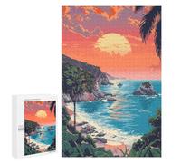 Jigsaw Puzzle 1000 PCS Big Sur Beach Pixel Art Adult Puzzles Toy Wall Decor Birthday Present Deal As Gifts for The Whole Family 1000 PCS