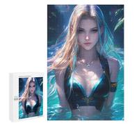 Jigsaw Puzzle 1000 PCS Bikini Girl by Night Pool Puzzles for Teenagerss Stress Reliever Educational Challenge Unique Birthday And Gifts 1000 PCS