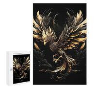 Jigsaw Puzzle 1000 PCS Black Gold Phoenix Jigsaws for Adults Puzzle Birthday Present Difficult And Challenge Challenging Game Gifts 1000 PCS