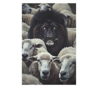 Jigsaw Puzzle 1000 PCS Black Lion Sheep Jigsaw for Adults Toy Wall Decor Staycation Kill Time Unique Birthday And Gifts 1000 PCS