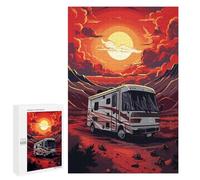 Jigsaw Puzzle 1000 PCS Camper Van Sunset Adventure -1 Puzzles for Teenagerss Stress Reliever Educational Challenge Unique Birthday And Gifts 1000 PCS