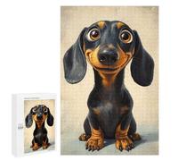 Jigsaw Puzzle 1000 PCS Cartoon Dachshund Portrait Jigsaws for Adults Toy Wall Decor Pattern Assembly Deal As Gifts for The Whole Family 1000 PCS