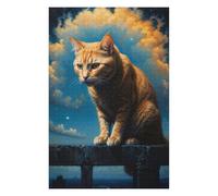 Jigsaw Puzzle 1000 PCS Cat Surveying The Domain Jigsaw for Adults Toy Wall Decor Staycation Kill Time Unique Birthday And Gifts 1000 PCS