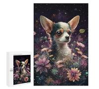 Jigsaw Puzzle 1000 PCS Chihuahua in Starry Garden Jigsaws for Adults Puzzle Birthday Present Difficult And Challenge Challenging Game Gifts 1000 PCS