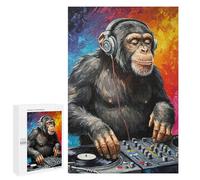 Jigsaw Puzzle 1000 PCS Chimpanzee DJ Painting Jigsaws for Adults Toy Wall Decor Pattern Assembly Deal As Gifts for The Whole Family 1000 PCS
