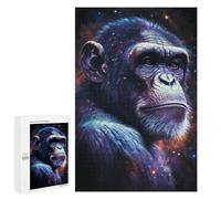 Jigsaw Puzzle 1000 PCS Chimpanzee Galaxy Portrait-3 Jigsaw Puzzles for Teenagerss Hand Speed Race Fun Activities at Home Challenging Game And Family Play 1000 PCS