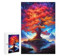 Jigsaw Puzzle 1000 PCS Colorful Big Tree at Lake Jigsaws for Adults Toy Wall Decor Pattern Assembly Deal As Gifts for The Whole Family 1000 PCS
