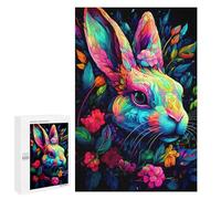 Jigsaw Puzzle 1000 PCS Colorful Bunny Artwork Jigsaws for Adults Toy Wall Decor Difficult Hard Unique Gifts for Birthday And Christmas 1000 PCS