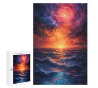 Jigsaw Puzzle 1000 PCS Cosmic Sunset Ocean Adult Jigsaw Puzzles Enhance Memory Parent-child Interaction Brainteaser Family Games 1000 PCS
