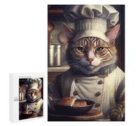 Jigsaw Puzzle 1000 PCS Culinary Cat Chef -4 Jigsaws for Adults Anti-Stress Toys Staycation Kill Time Help The Brain Exercise 1000 PCS