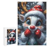 Jigsaw Puzzle 1000 PCS Cute Christmas Reindeer Funny Adult Puzzles Toy Wall Decor Birthday Present Deal As Gifts for The Whole Family 1000 PCS
