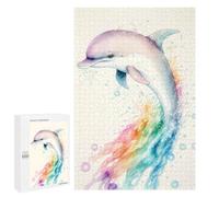 Jigsaw Puzzle 1000 PCS Dolphin Splash Jigsaws for Adults Puzzle Birthday Present Difficult And Challenge Challenging Game Gifts 1000 PCS