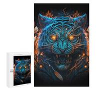 Jigsaw Puzzle 1000 PCS Electric Tiger Portrait -1 Jigsaws for Adults Toy Wall Decor Difficult Hard Unique Gifts for Birthday And Christmas 1000 PCS