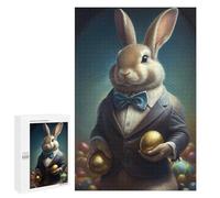 Jigsaw Puzzle 1000 PCS Elegant Bunny with Golden Eggs Jigsaws for Adults Anti-Stress Toys Staycation Kill Time Help The Brain Exercise 1000 PCS