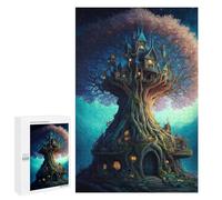 Jigsaw Puzzle 1000 PCS Enchanted Treehouse Fantasy Jigsaws for Adults Anti-Stress Toys Staycation Kill Time Help The Brain Exercise 1000 PCS
