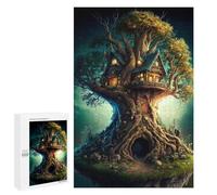Jigsaw Puzzle 1000 PCS Enchanted Treehouse Jigsaws for Adults Toy Wall Decor Difficult Hard Unique Gifts for Birthday And Christmas 1000 PCS