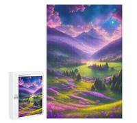 Jigsaw Puzzle 1000 PCS Enchanted Valley with Lavender Fields Adult Puzzles Toy Wall Decor Birthday Present Deal As Gifts for The Whole Family 1000 PCS