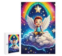 Jigsaw Puzzle 1000 PCS Fairy Rainbow Boy Jigsaw Puzzles for Teenagerss Hand Speed Race Fun Activities at Home Challenging Game And Family Play 1000 PCS