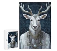 Jigsaw Puzzle 1000 PCS Fantasy White Deer Stag Jigsaws for Adults Toy Wall Decor Pattern Assembly Deal As Gifts for The Whole Family 1000 PCS